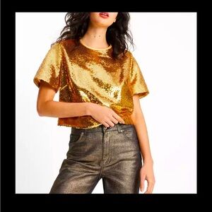 NWT Kate Spade Gold Sequin Top
